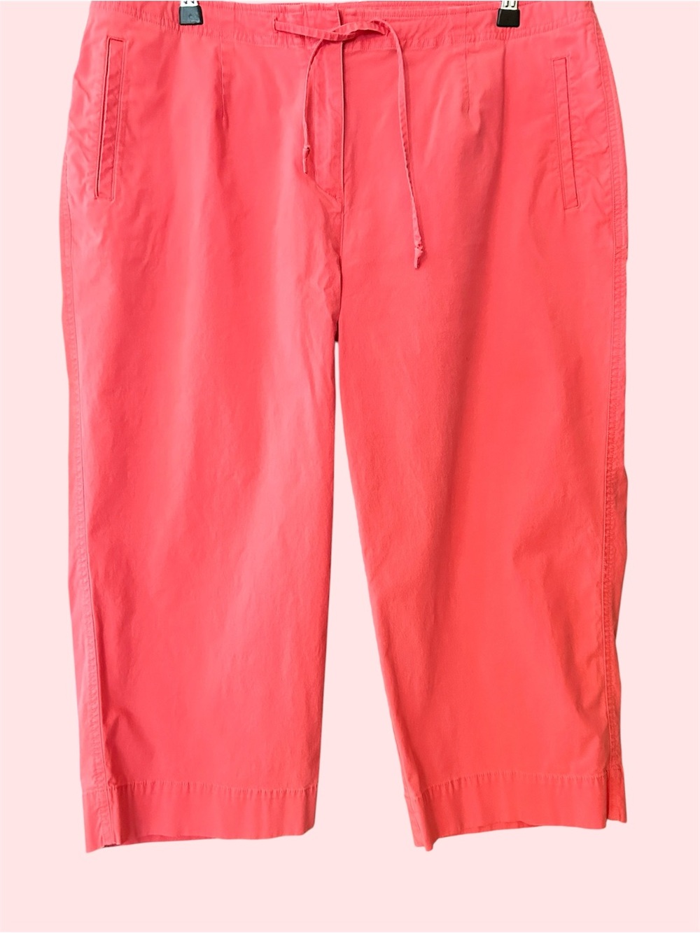 Talbots Capri Pants Coral Pink Stretch Cropped Straight Leg 16W Petite